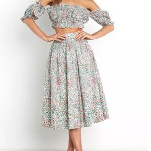 Petal and Pup Zephyr floral midi Skirt outfit